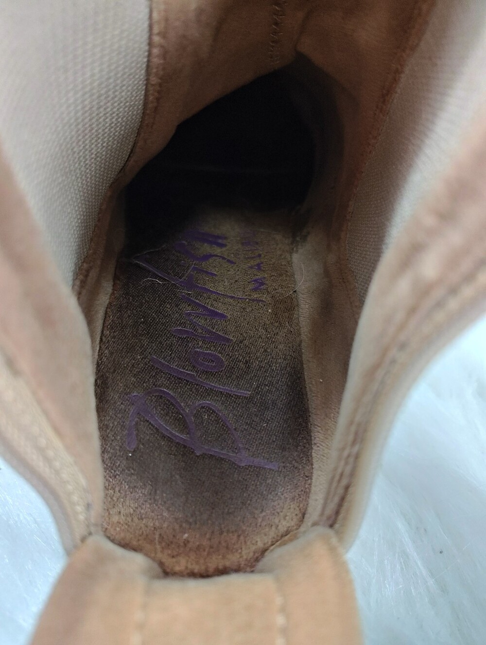 Blowfish Malibu Chillin Chelsea Boots Tan Purple Vegan Leather Dual Zip Women 8 - Picture 9 of 10